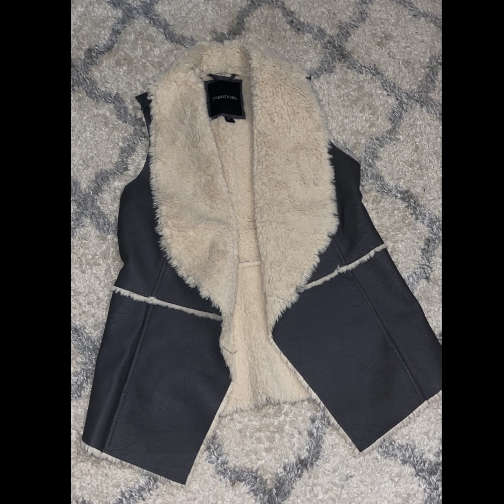 Maurices fur leather vest